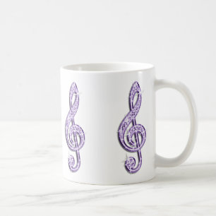 Funkelnd lila Musiknote Kaffeetasse