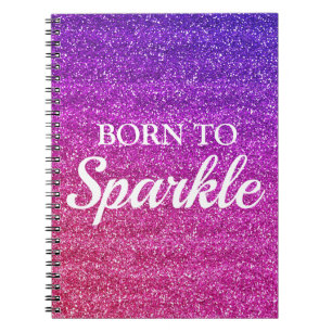 Funkelnd Lila und rosa Glitzer Geboren zu Sparkor Notizblock