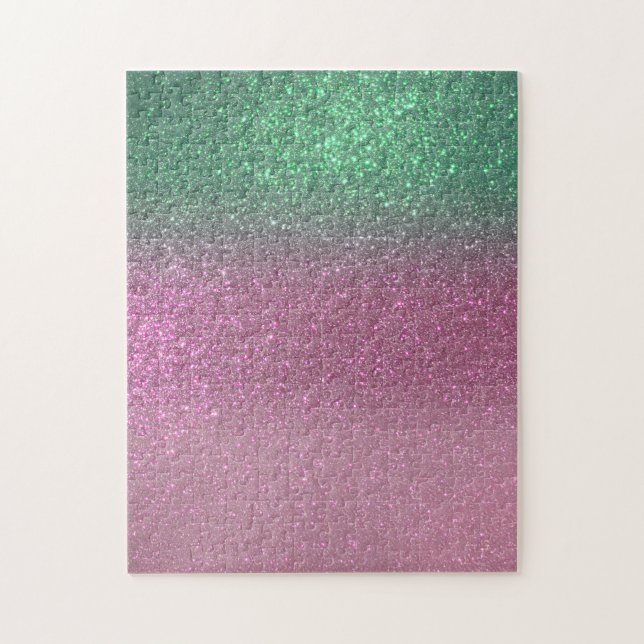 Funkelnd Mermaid Green Berry Pink Glitzer Ombre (Vertikal)