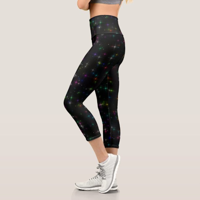 Funkelnd Multicolor-Sterne Capri Leggings (Links)