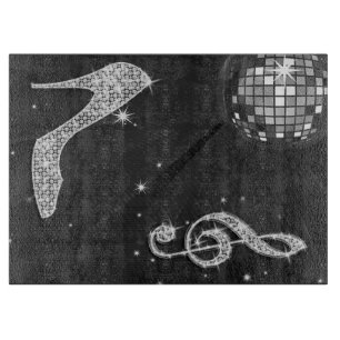 Funkelnd Musiknote & Stiletto Heel, Disco Ball Schneidebrett