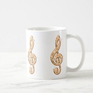 Funkelnd orange Musiknote Kaffeetasse