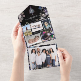 Funkelnd Personalisierte Fotos Weihnachtskarte All In One Einladung