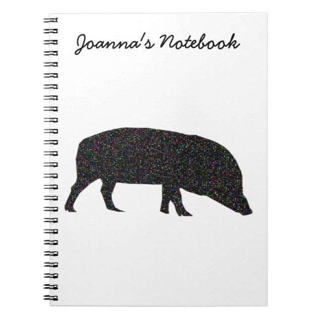 Funkelnd Pig individualisierbares Notebook Notizblock (Vorderseite)
