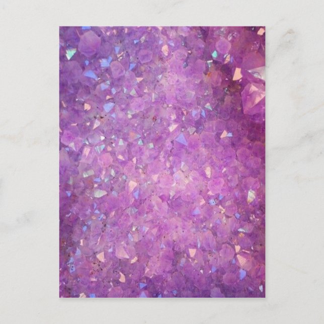 Funkelnd Pinky Lila Aura Crystals Postkarte (Vorderseite)