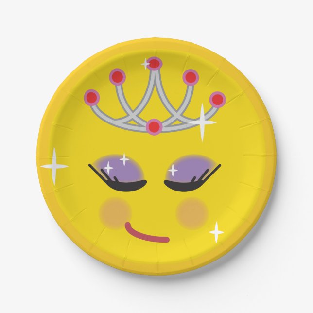 Funkelnd Princess Emoticon Pappteller (Vorderseite)