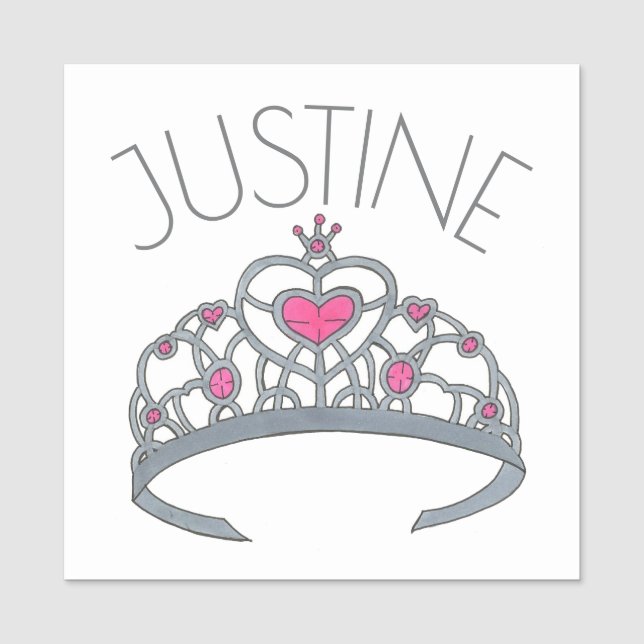 Funkelnd Prinzessin Tiara Crown Fairy Tale Dress u Namensschild (Vorderseite)