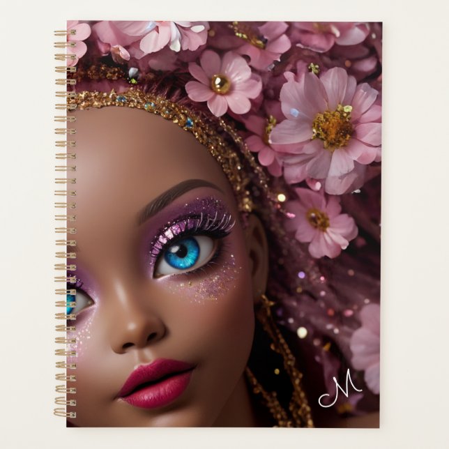 Funkelnd Puppe Glitzer und Blume Planer (Vorderseite)