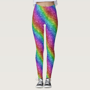 Funkelnd Rainbow-Glitzer Leggings
