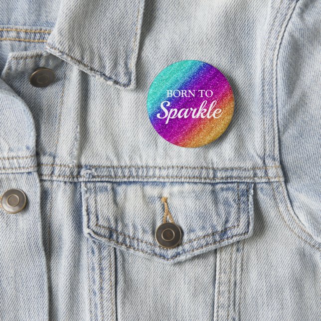 Funkelnd Rainbow-Gradient-Glitzer Geboren zu Spark Button (Beispiel)