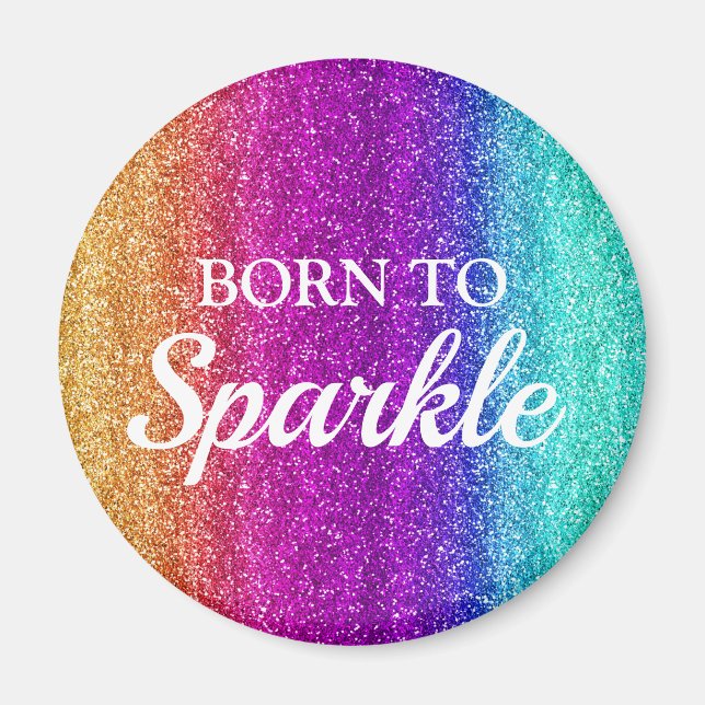 Funkelnd Rainbow-Gradient-Glitzer Geboren zu Spark Magnet (Vorne)