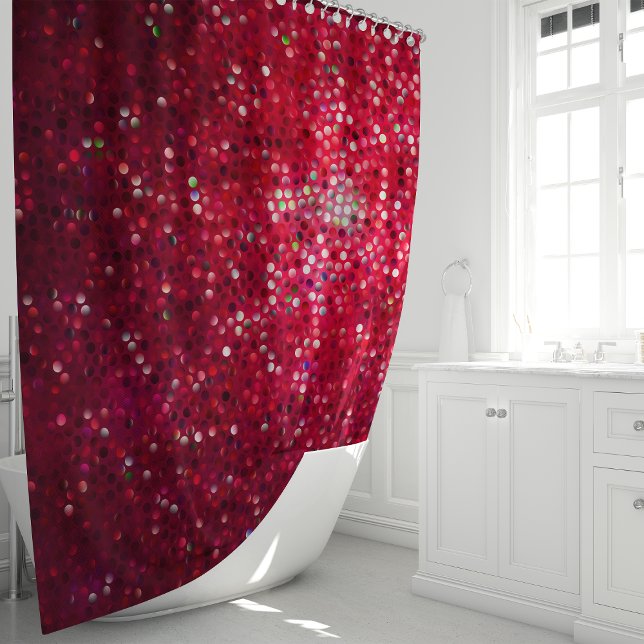 Funkelnd Red Glitzer Glam Dusche Duschvorhang (Von Creator hochgeladen)