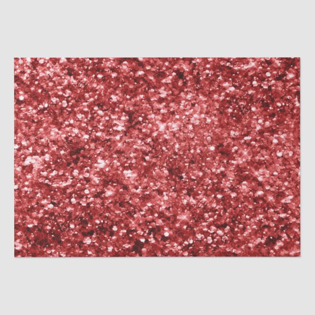 Funkelnd Red Holiday Weihnachten Glitzer Seidenpapier (Vorderseite)