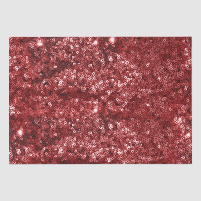 Funkelnd Red Holiday Weihnachten Glitzer Seidenpapier (Vorderseite)