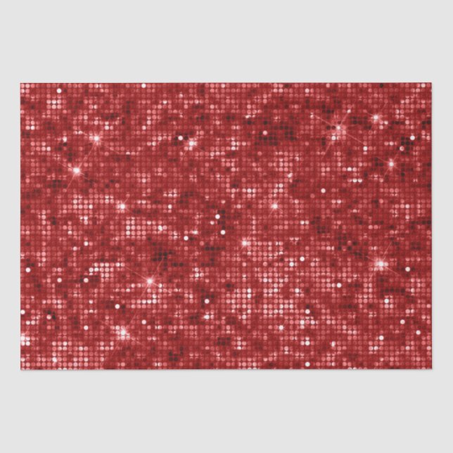 Funkelnd Red Holiday Weihnachten Glitzer Seidenpapier (Vorderseite)