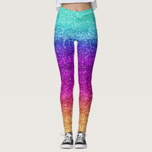 Funkelnd Regenbogen-Glitzer Leggings