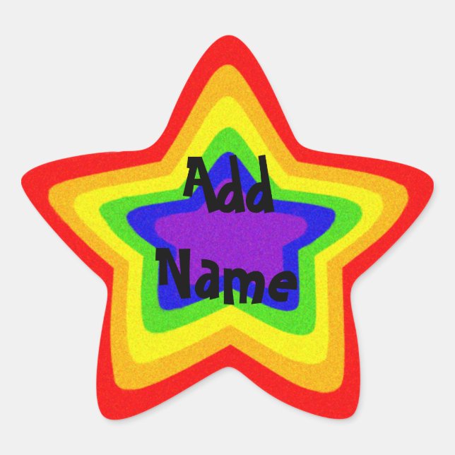 Funkelnd Regenbogenstar Stern-Aufkleber (Vorderseite)