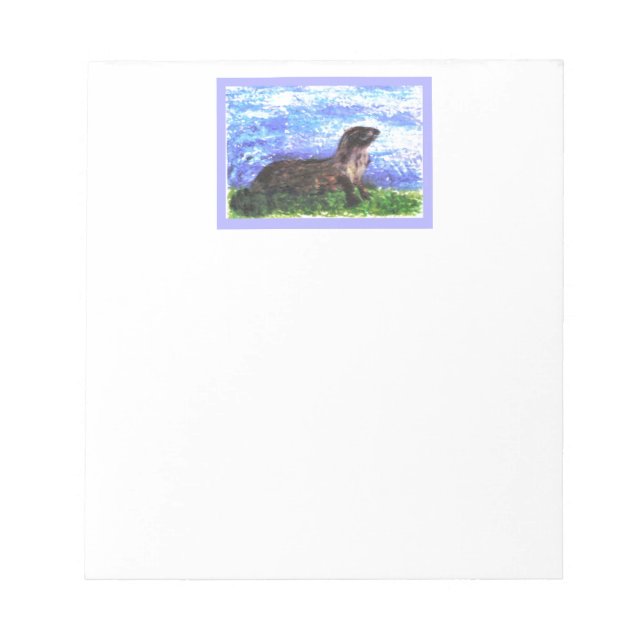 Funkelnd River Otter Animal Notizblock (Vorderseite)