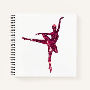 Funkelnd-rosa Ballerina zweiseitig Notizbuch