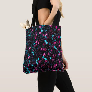 Funkelnd-rosa-blaue Mosaik-Glitzer Glitzern Tasche