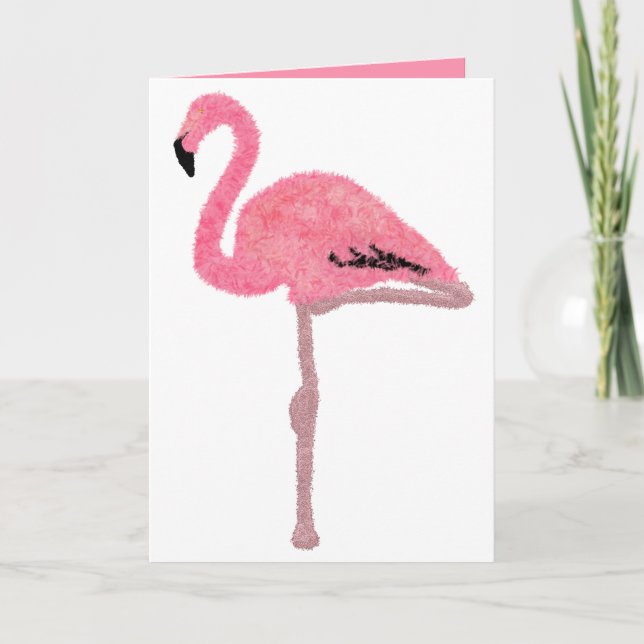 Funkelnd rosa Flamingo Feiertagskarte (Vorderseite)