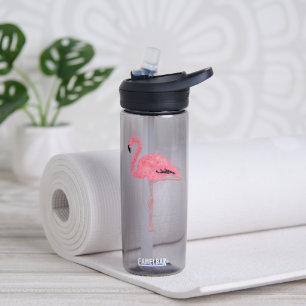Funkelnd rosa Flamingo tropisches Weihnachten Trinkflasche