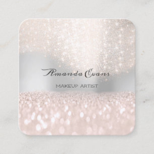 Funkelnd rosa Glitzer Makeup Artist Beauty Silver Terminkarte