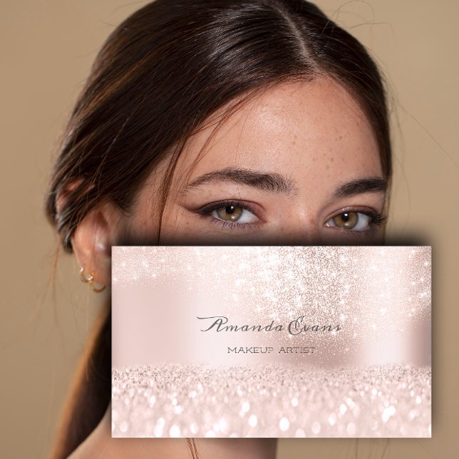 Funkelnd rosa Glitzer Makeup Artist Fashion Blog Terminkarte (Sparkly Pink Glitter Makeup Artist Fashion Blog Appointment Card )