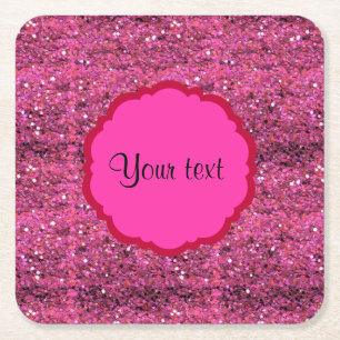 Funkelnd rosa Glitzer Rechteckiger Pappuntersetzer