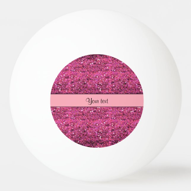 Funkelnd rosa Glitzer Tischtennisball (Vorderseite)
