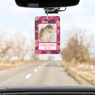 Funkelnd rosa Herzen meine Freunde teilen Autolufterfrischer
