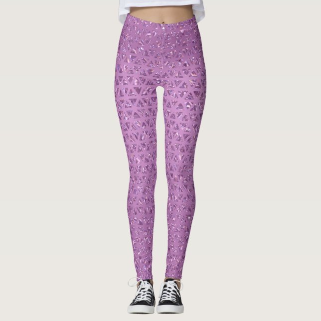Funkelnd rosa Leggings (Vorderseite)