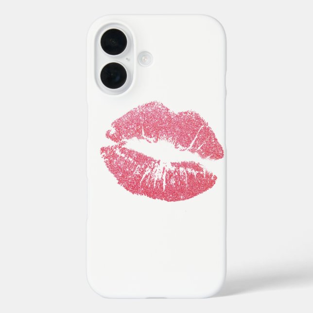 Funkelnd Rosa Lippen iPhone 16 Hülle (Rückseite)