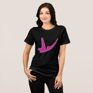 Funkelnd rosa Schmetterling Tri-Blend Shirt