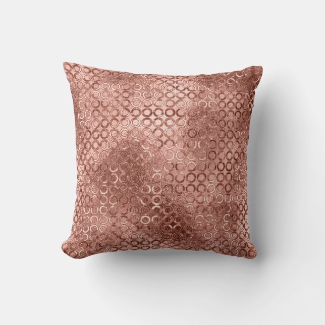 Funkelnd Rose Gold Circles Pink Luxury Sparkon Kissen (Vorderseite)