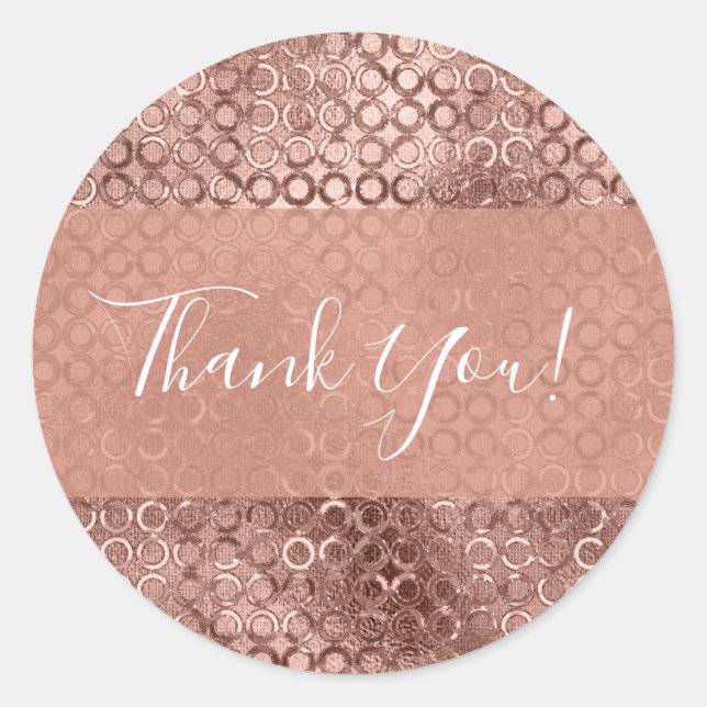 Funkelnd Rose Gold Circles Pink Luxury Sparkon Runder Aufkleber (Vorderseite)