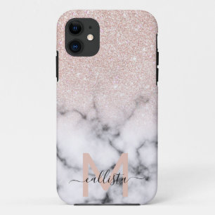 Funkelnd Rose Gold Glitzer Marble Ombre Case-Mate iPhone Hülle