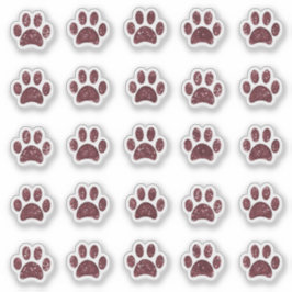 Funkelnd Rose Gold Glitzer Paw Prints Sticker Set