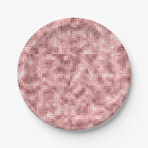 Funkelnd Rose Gold Pink Luxus Sparkle Girl Party Pappteller