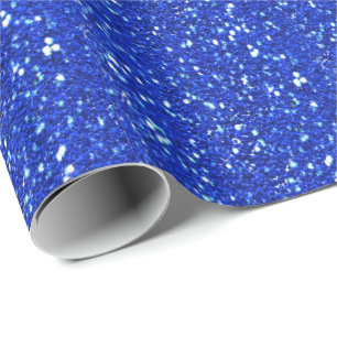 Funkelnd Royal Blue Imitats Glitzer Look Geschenkpapier