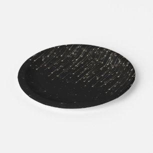 Funkelnd Schießen-Sterneschwarzes Pappteller