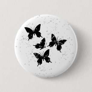 Funkelnd Schmetterlingsknopf Button