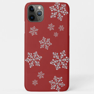 Funkelnd Schneeflocken auf Cranberry Red iPhone Ca Case-Mate iPhone Hülle
