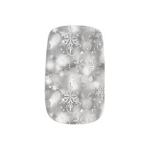 Funkelnd Schneeflocken, Silber: Weihnachts-Nagelwr