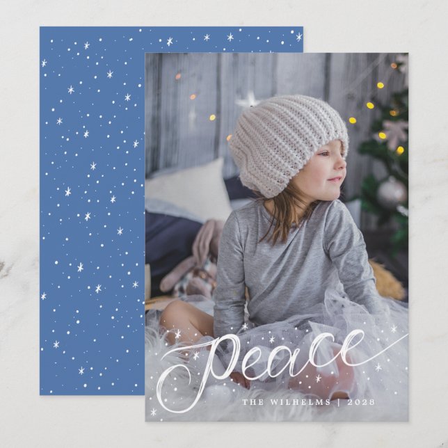 funkelnd Schneefriedkarte Einladung (Vorne/Hinten)