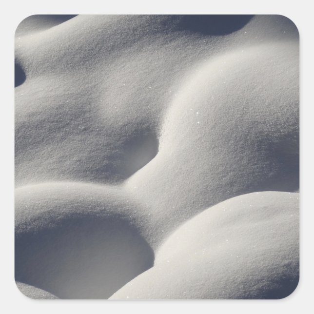 Funkelnd Schneemönge Abstrakte Natur Quadratischer Aufkleber (Vorderseite)