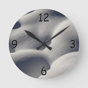 Funkelnd Schneemönge Abstrakte Natur Runde Wanduhr