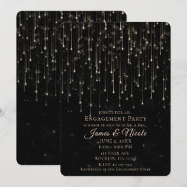 Funkelnd Shooting Stars Black Chic Engagement Part Einladung