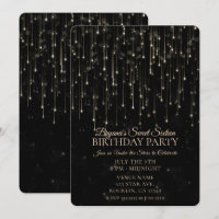 Funkelnd Shooting Stars Black Chic Sweet 16