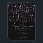 Funkelnd Shooting Stars Lila Sweet 16 Party Invit Einladung<br><div class="desc">für jedes Ereignis anpassen</div>